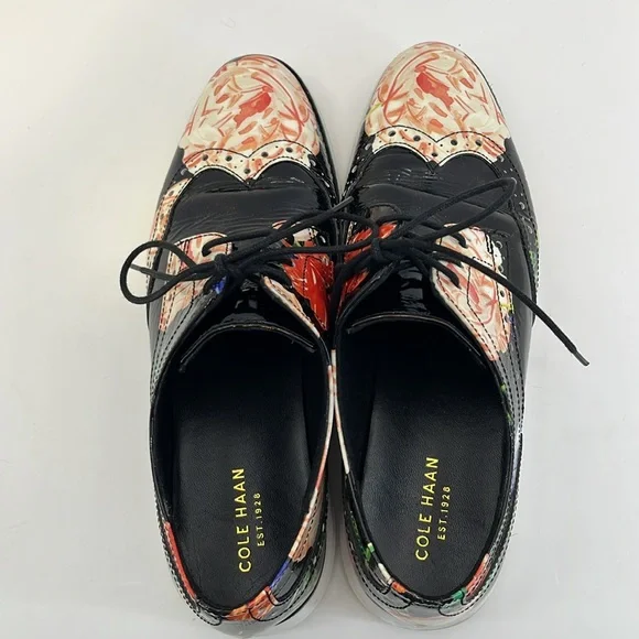 Cole Haan Original Grand w/ Tip Floral Print Lace-Up Oxford Shoes Women’s size 7 - Picture 8 of 16